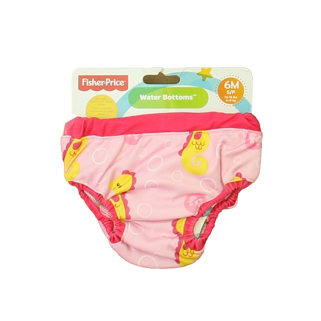 Fisher Price Pink | Yellow Seahorse 1-piece Swimsuit 6 Months 