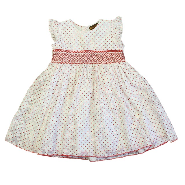 Fleurisse White | Red Polka Dots Dress 2T 