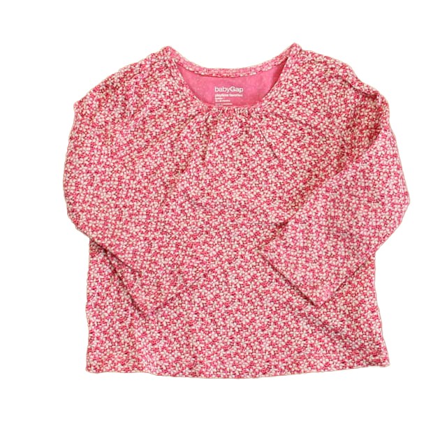 Gap Pink Floral Long Sleeve T-Shirt 12-18 Months 
