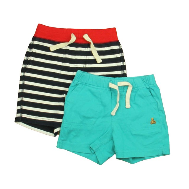 Gap Set of 2 Turquoise | Navy Stripe Shorts 12-18 Months 