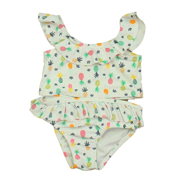 Gap 2-pieces White Pineapples 2-piece Swimsuit 12-18 Months 