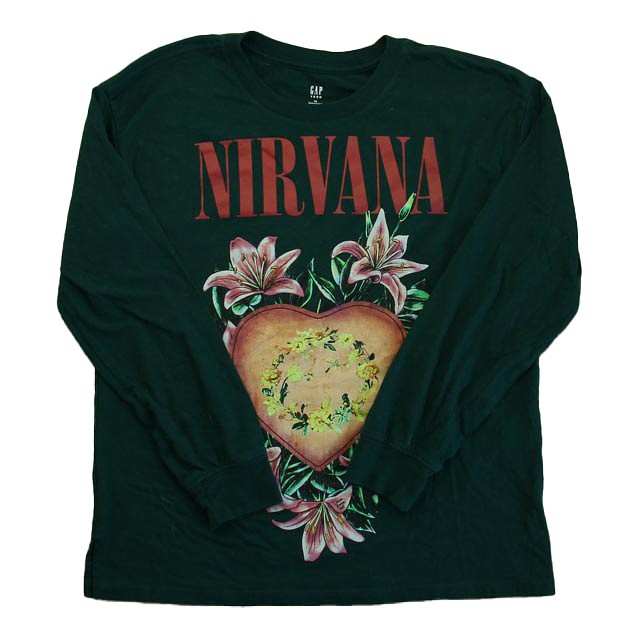 Gap Green Nirvana Long Sleeve T-Shirt 12 Years 