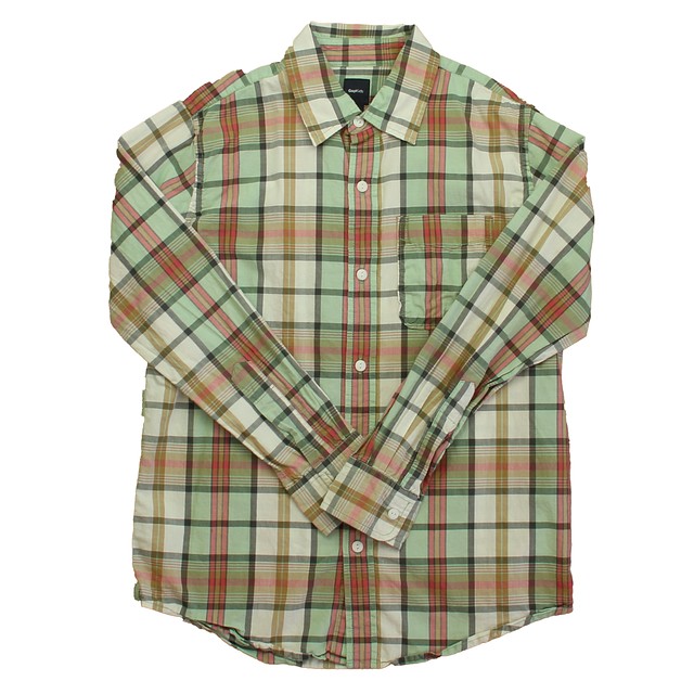 Gap Green | Pink Plaid Button Down Long Sleeve 12 Years 
