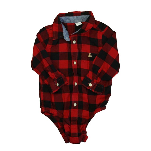 Gap Black | Red Check Button Down Long Sleeve 18-24 Months 
