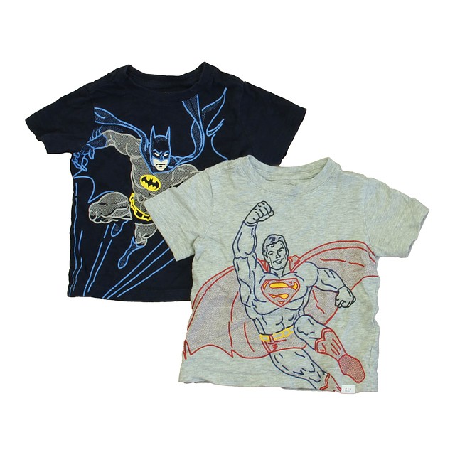Gap Set of 2 Gray Superman | Navy Batman T-Shirt 18-24 Months 