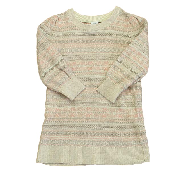 Gap Ivory | Pink | Gold Sweater Dress 2-3T 