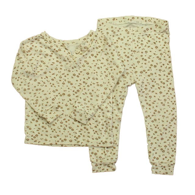 Gap 2-pieces Ivory Floral 2-piece Pajamas 2T 