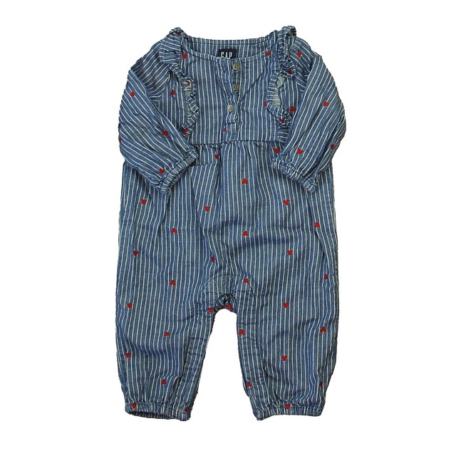 Gap Blue | Red Hearts Long Sleeve Outfit 3-6 Months 