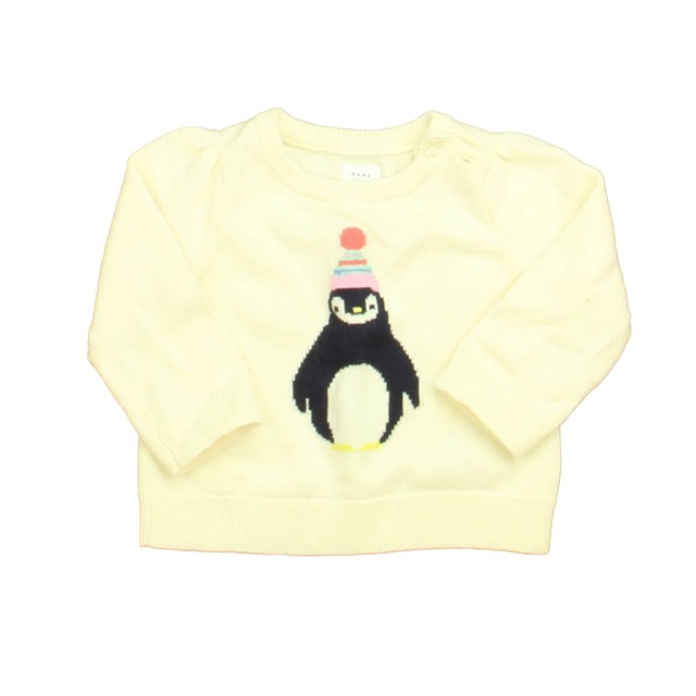 Gap Ivory Penguin Sweater 3-6 Months 