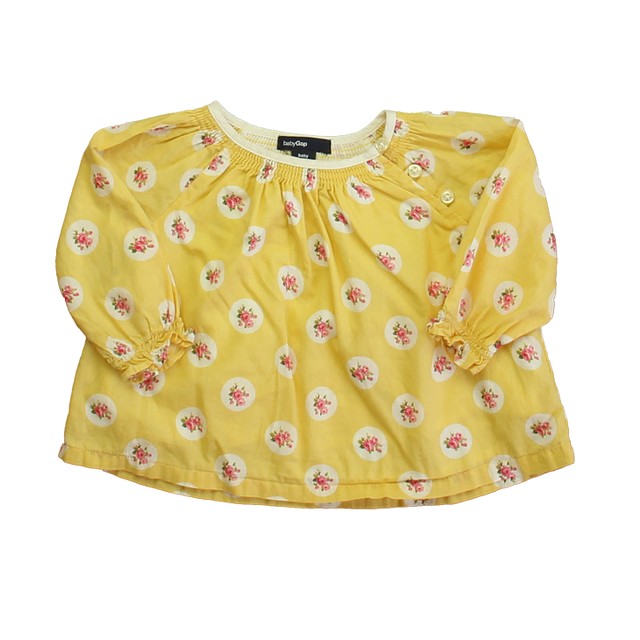 Gap Yellow Floral Blouse 3-6 Months 