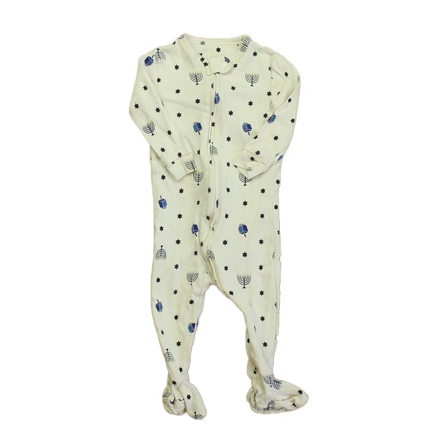 Gap Ivory Dreidels 1-piece footed Pajamas 6-12 Months 