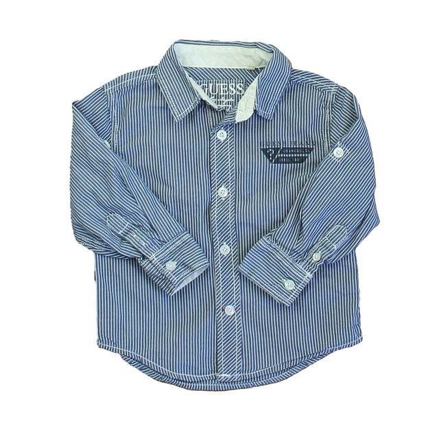 Guess Blue | White Button Down Long Sleeve 2T 