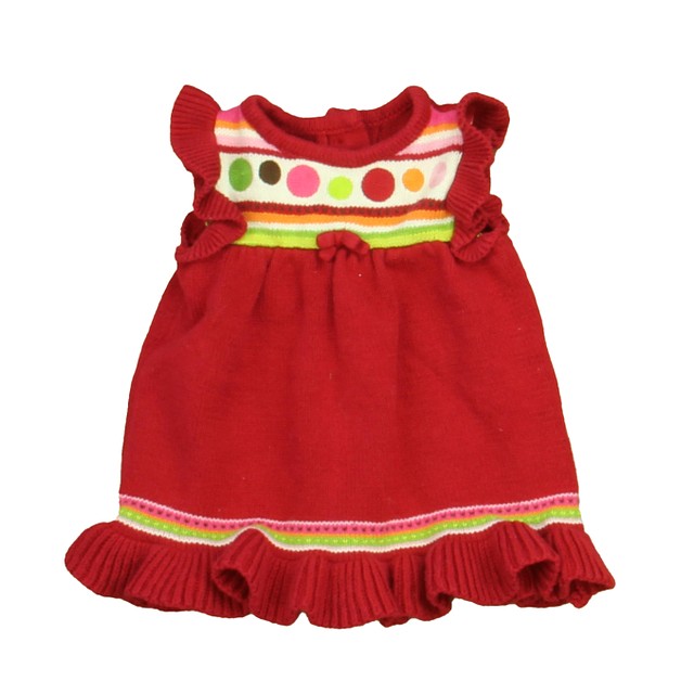 Gymboree Red | Ivory | Green Sweater Dress 0-3 Months 