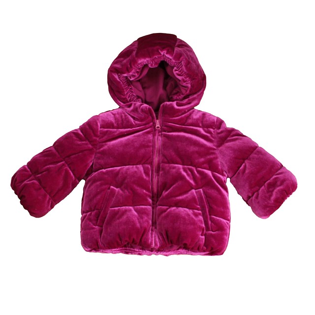 Gymboree Magenta Velour Winter Coat 12-18 Months 