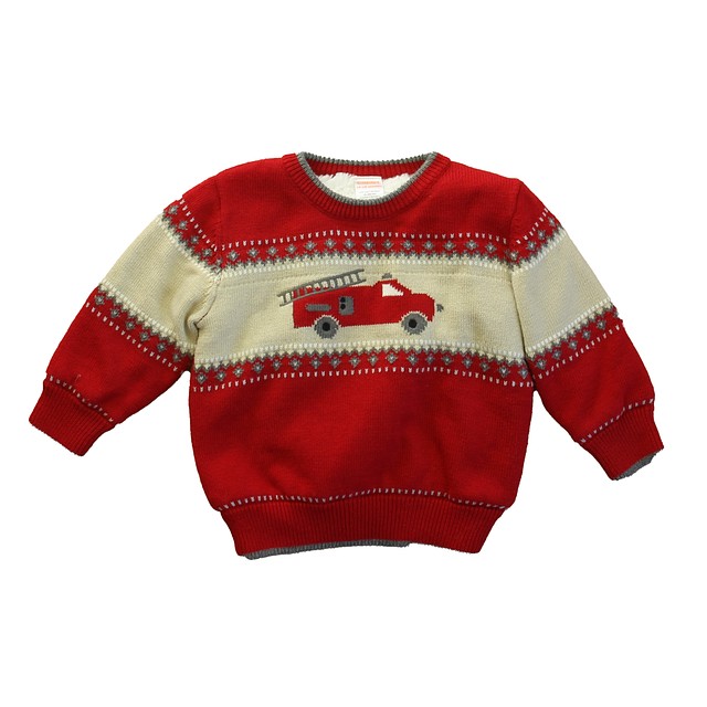 Gymboree Red Firetruck Sweater 12-18 Months 