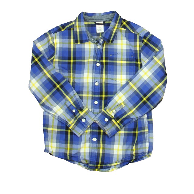 Gymboree Blue Plaid Button Down Long Sleeve 7-8 Years 