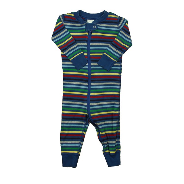 Hanna Andersson Blue Stripe 1-piece Non-footed Pajamas 12-18 Months 