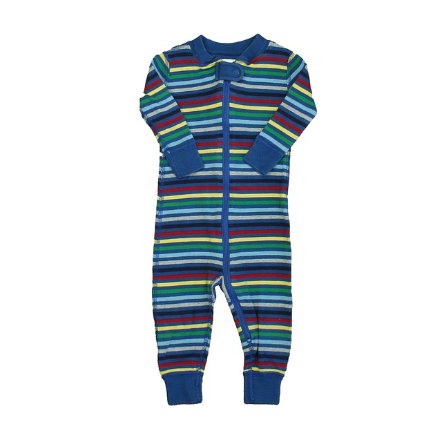 Hanna Andersson Blue Stripe 1-piece Non-footed Pajamas 12-18 Months 
