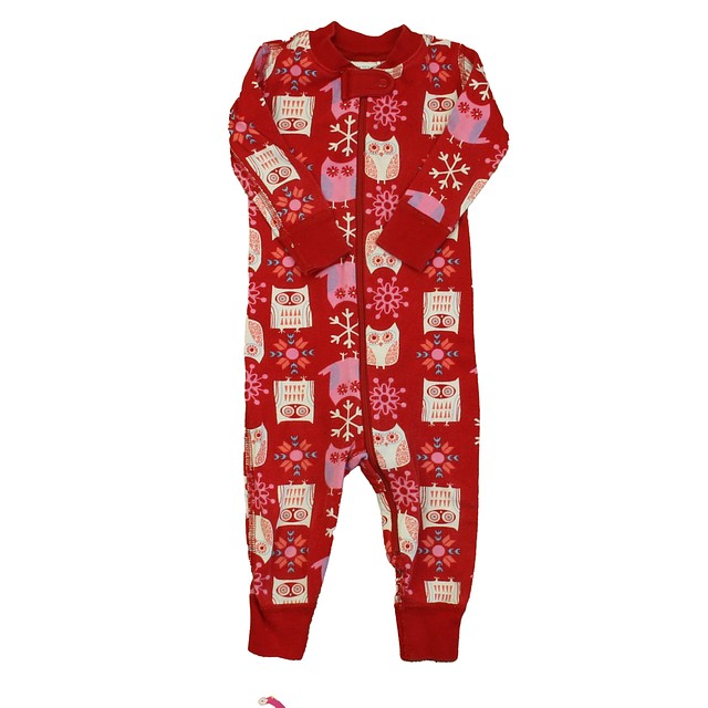 Hanna Andersson Red Owls 1-piece Non-footed Pajamas 12-18 Months 