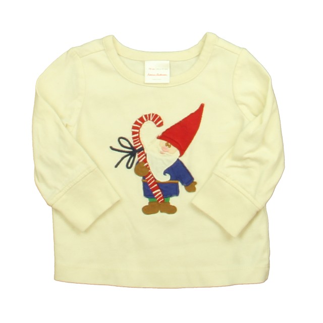 Hanna Andersson White | Red Elf Long Sleeve T-Shirt 12-18 Months 