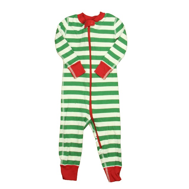 Hanna Andersson Green | Red | Ivory 1-piece Non-footed Pajamas 18-24 Months 
