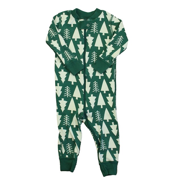 Hanna Andersson Green | White Trees 1-piece Non-footed Pajamas 18-24 Months 