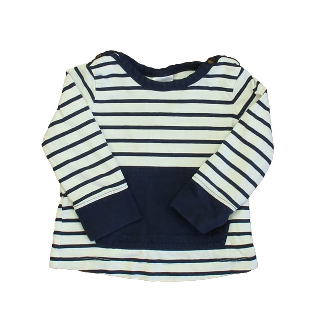 Hanna Andersson Navy | White Stripe Long Sleeve Shirt 18-24 Months 