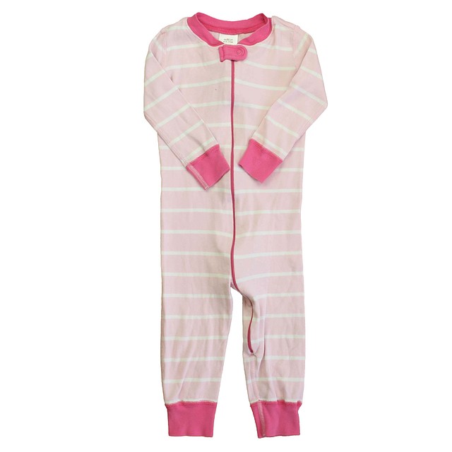 Hanna Andersson Pink Stripe 1-piece Non-footed Pajamas 18-24 Months 
