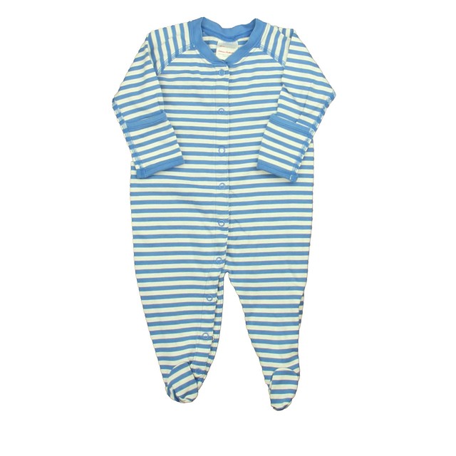 Hanna Andersson Blue | White 1-piece footed Pajamas 3-6 Month 