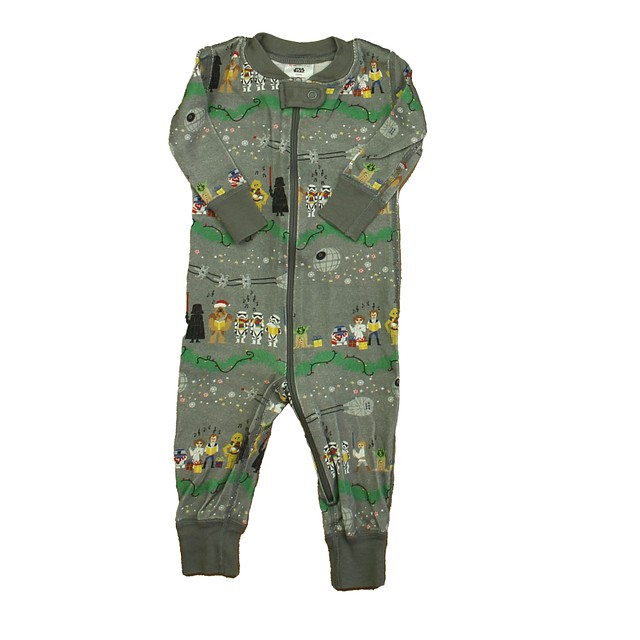 Hanna Andersson Gray Star Wars Christmas 1-piece Non-footed Pajamas 3-6 Months 
