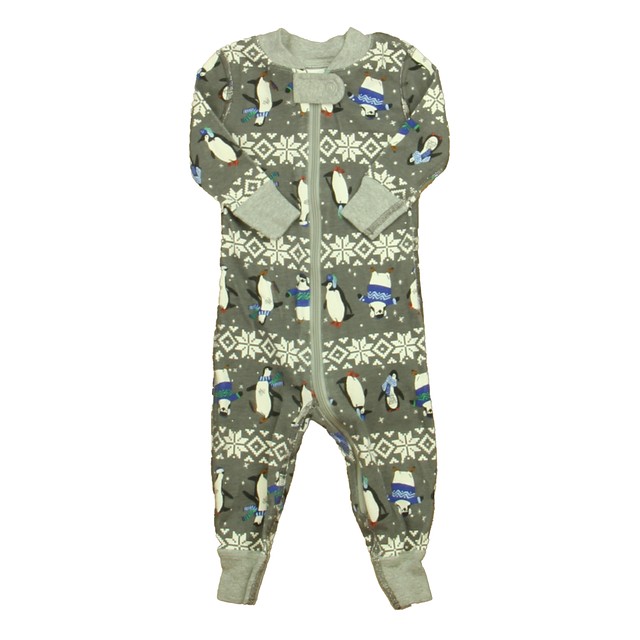 Hanna Andersson Gray | White Penguins 1-piece Non-footed Pajamas 3-6 Months 