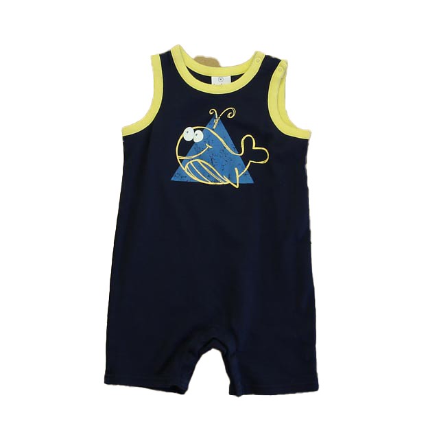Hanna Andersson Navy | Yellow Fish Romper 3T 
