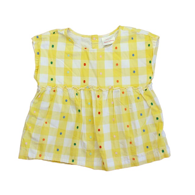 Hanna Andersson Yellow | White Check Blouse 5T 