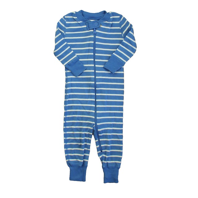 Hanna Andersson Blue | White 1-piece Non-footed Pajamas 6-12 Months 