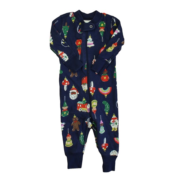 Hanna Andersson Navy Christmas 1-piece Non-footed Pajamas 6-12 Months 