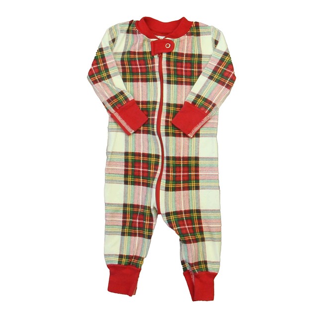 Hanna Andersson Red Plaid 1-piece Non-footed Pajamas 6-12 Months 