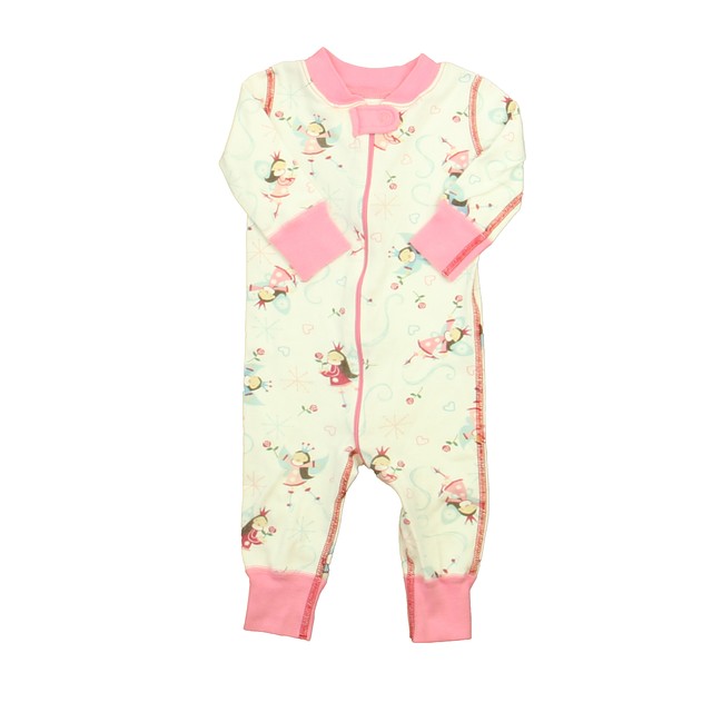Hanna Andersson White | Pink Fairies 1-piece Non-footed Pajamas 6-9 Months 