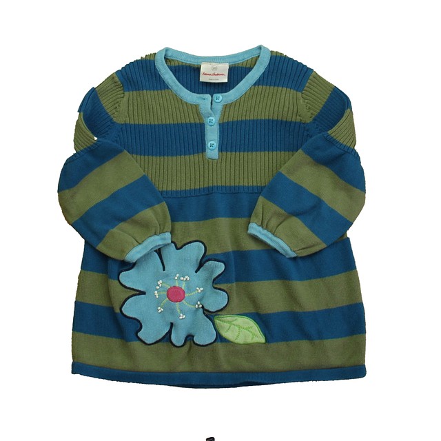 Hanna Andersson Green | Blue Stripe Sweater 6 Years 