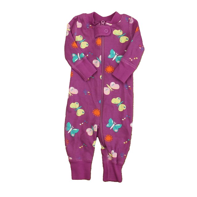 Hanna Andersson Purple Butterflies 1-piece Non-footed Pajamas Newborn 