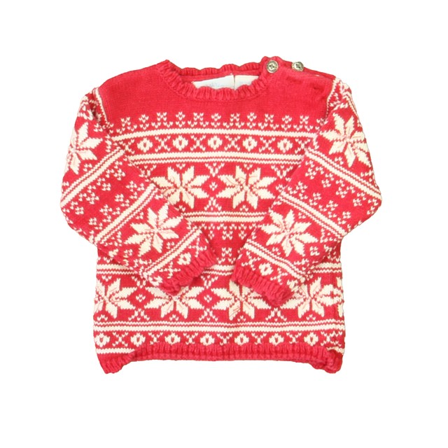 Hartstrings Red | White Snowflakes Sweater 24 Months 
