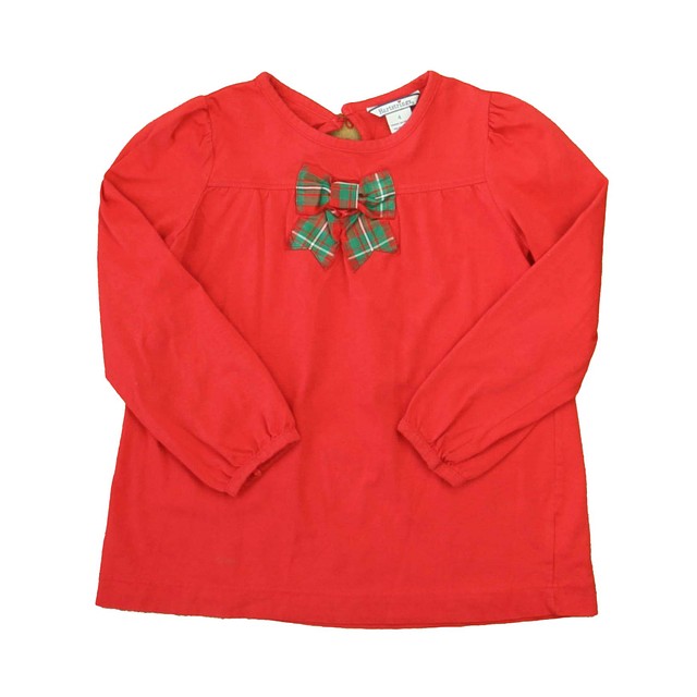 Hartstrings Red | Green Plaid Bow Long Sleeve T-Shirt 4T 