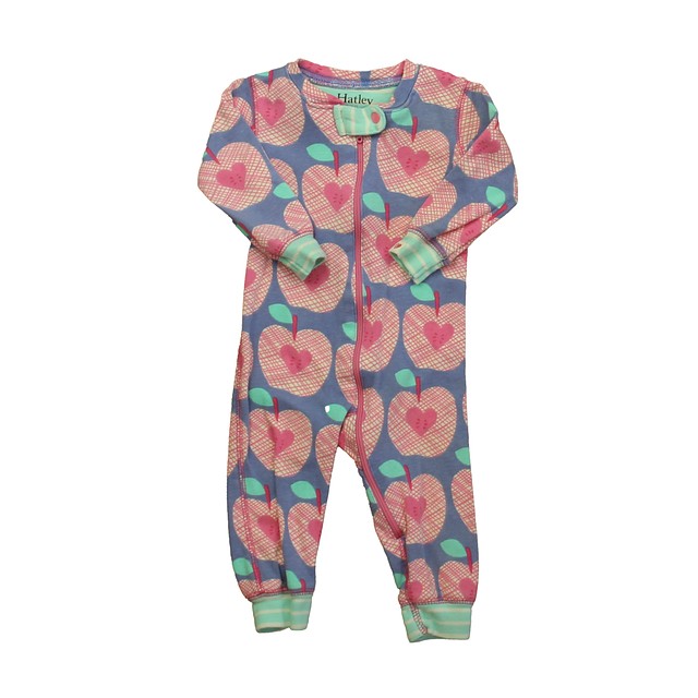 Hatley Blue | Pink Apples 1-piece Non-footed Pajamas 3-6 Months 