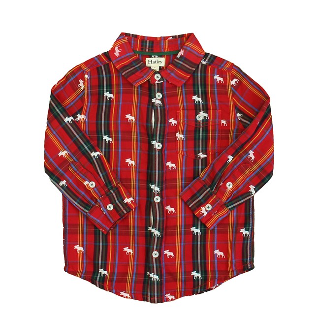 Hatley Red | Green Plaid Button Down Long Sleeve 4T 