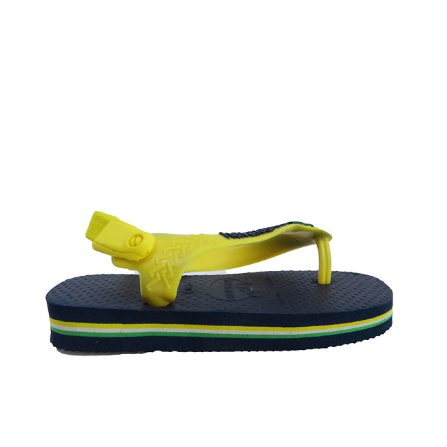 Havaianas Yellow | Navy Flip Flops 6 Toddler 