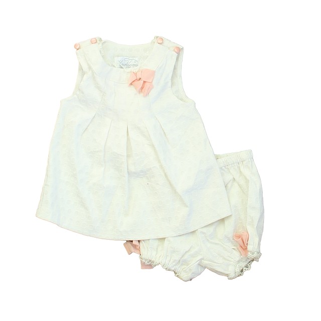 Heirloom by Polly Flinders 2-pieces White | Pink Special Occasion Dress 0-3 Months 