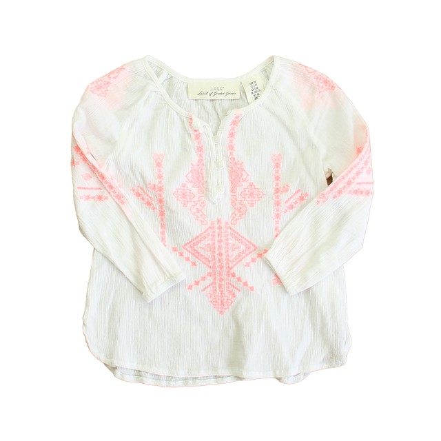 H&M White | Pink Blouse 2-3T 