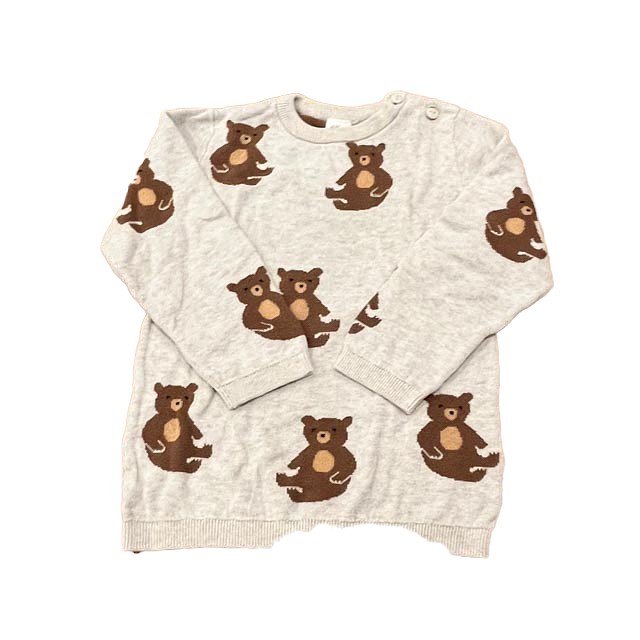 H&M Ivory Brown Bears Sweater 3-4T 