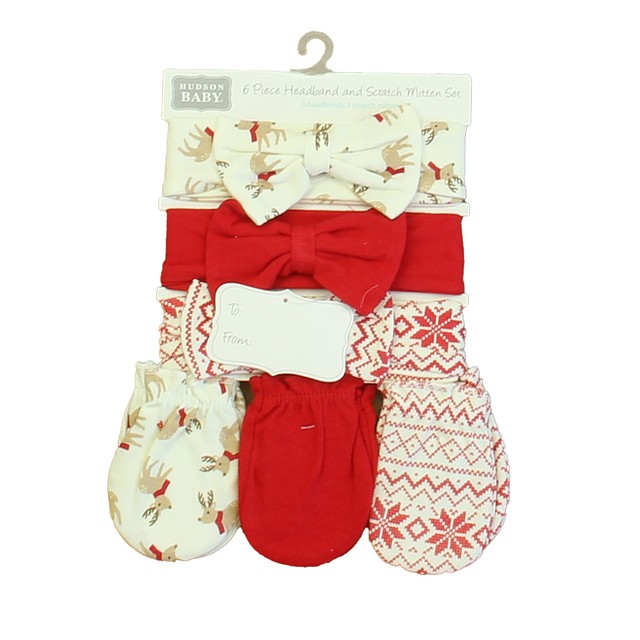 Hudson Baby Set of 6 Ivory | Red Reindeers Accessory 0-6 Months 