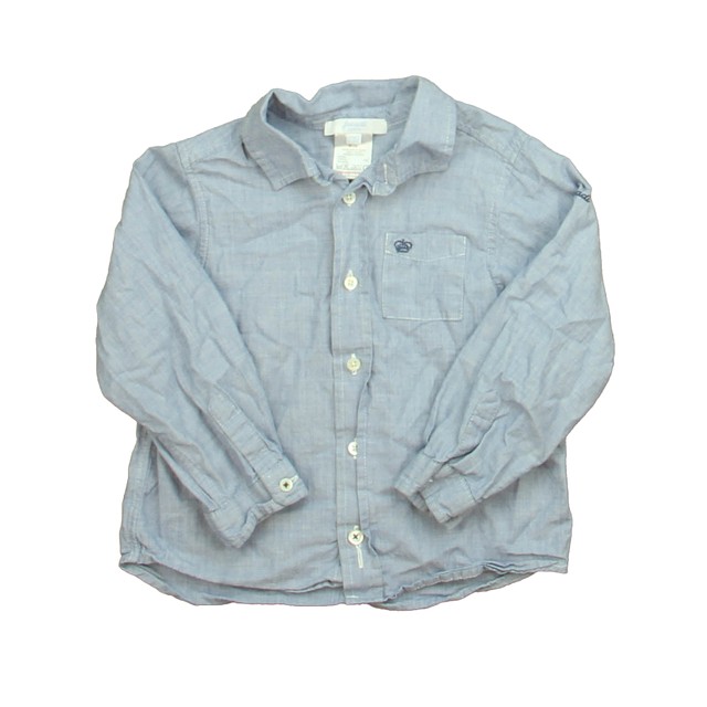 Jacadi Blue Button Down Long Sleeve 23 Months 