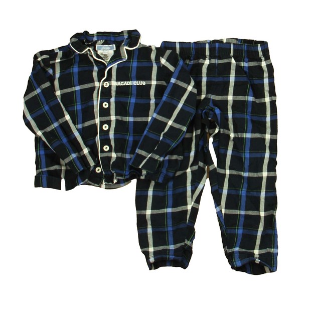 Jacadi 2-pieces Blue Plaid 2-piece Pajamas 2T 